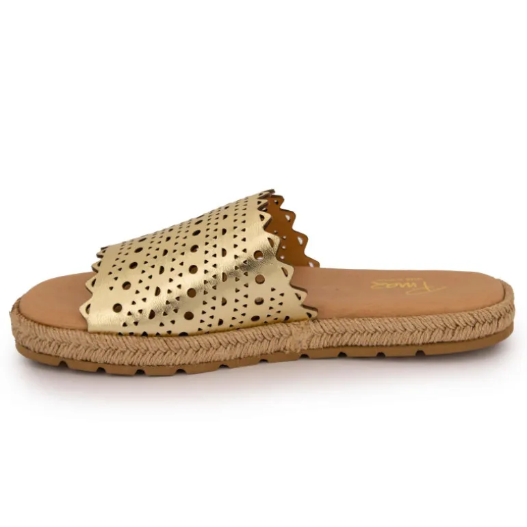 Mules laminado gold semelle corde Femme PINAZ