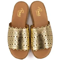 Mules laminado gold semelle corde Femme PINAZ