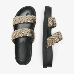 Mules minnie tressées gold Femme ONLY