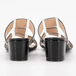 Mules naplak noir cuir avec découpes transparentes Femme XAVIER DANAUD