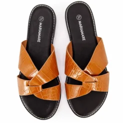 Mules plates à brides croisées Femme MARIAMARE