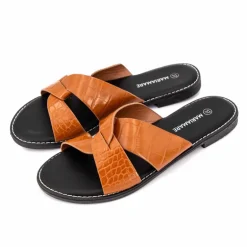 Mules plates à brides croisées Femme MARIAMARE