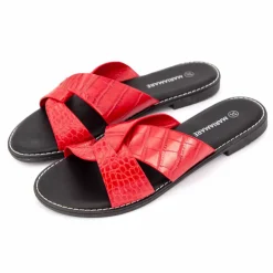 Mules plates à brides croisées Femme MARIAMARE