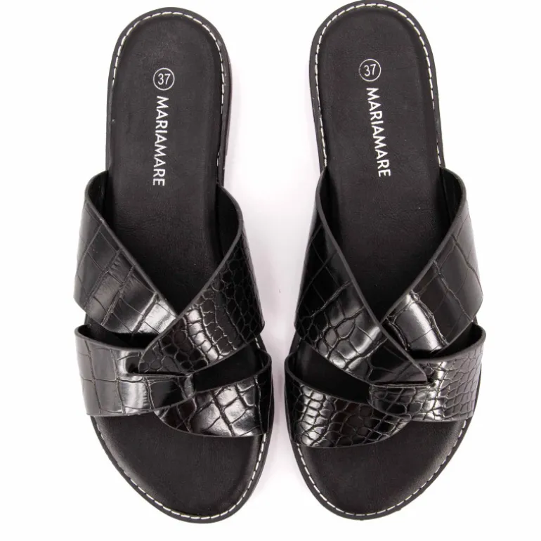 Mules plates à brides croisées Femme MARIAMARE