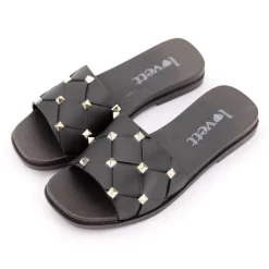 Mules plates cloutées noires Femme LOVETT