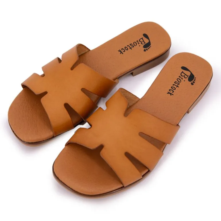 Mules plates en cuir Femme BIOSTOCK