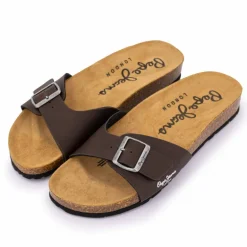 Mules plates uni logo Homme PEPE JEANS