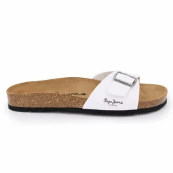 Mules plates uni logo Homme PEPE JEANS