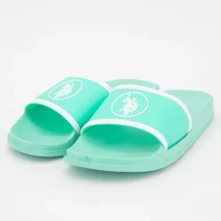 Mules vert d'eau gavy avec liseré blanc Femme US POLO