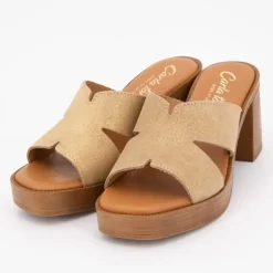 Mules talons carrés boreal gold Femme CARLA TORTOSA