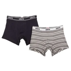 Pack 2 boxers coton stretch confort gris et noir Homme LEVI'S