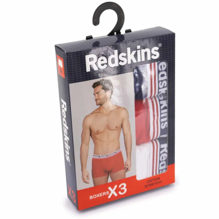 Pack de 3 boxers 3 couleurs coton doux stretch orion Homme REDSKINS