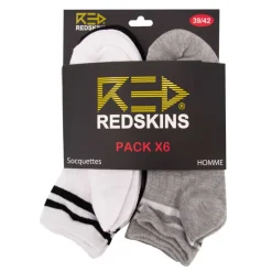 Pack de 6 socquettes rayées multicolores ricardo Homme REDSKINS