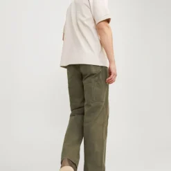 Pantalon cargo kaki eddie baggy fit coton Homme JACK & JONES