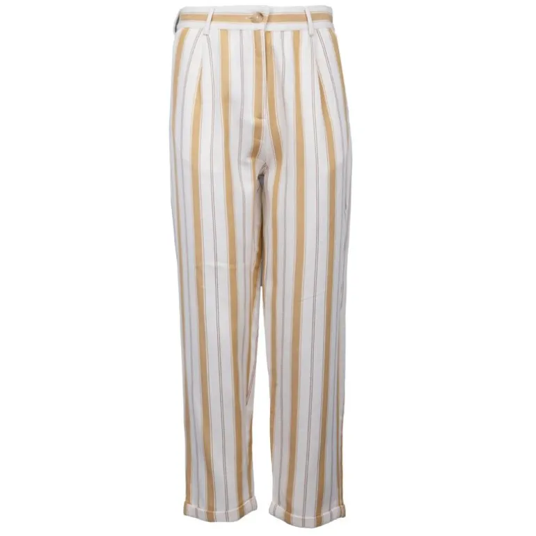 Pantalon coton à rayures jaune pastel Priska Femme LA PETITE ETOILE