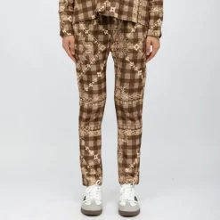 Pantalon d'ensemble marron altes motif bandana Femme HOLLY AND JOEY