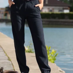 Pantalon droit katnis marine Femme LA PETITE ETOILE