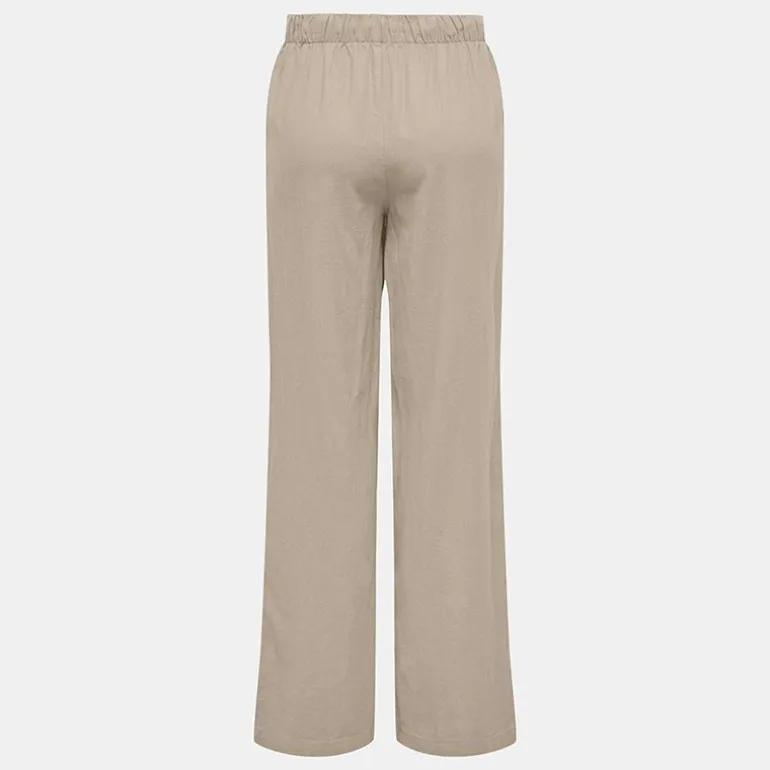 Pantalon en lin fermeture cordon Femme ONLY