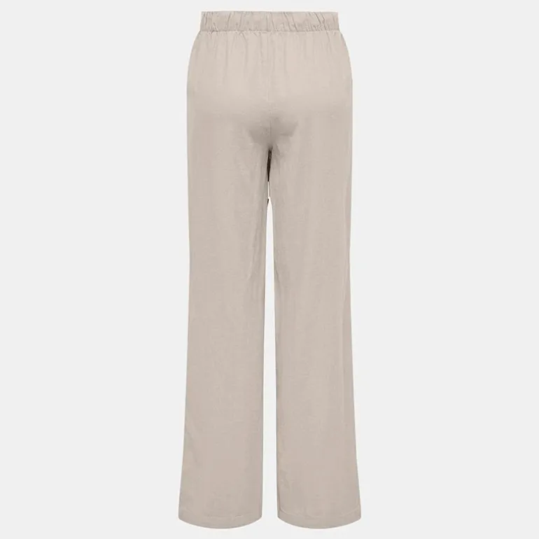 Pantalon en lin fermeture cordon Femme ONLY