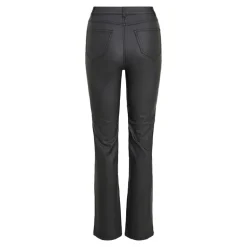 Pantalon enduit noir straight fit taille haute vicommit noos Femme VILA