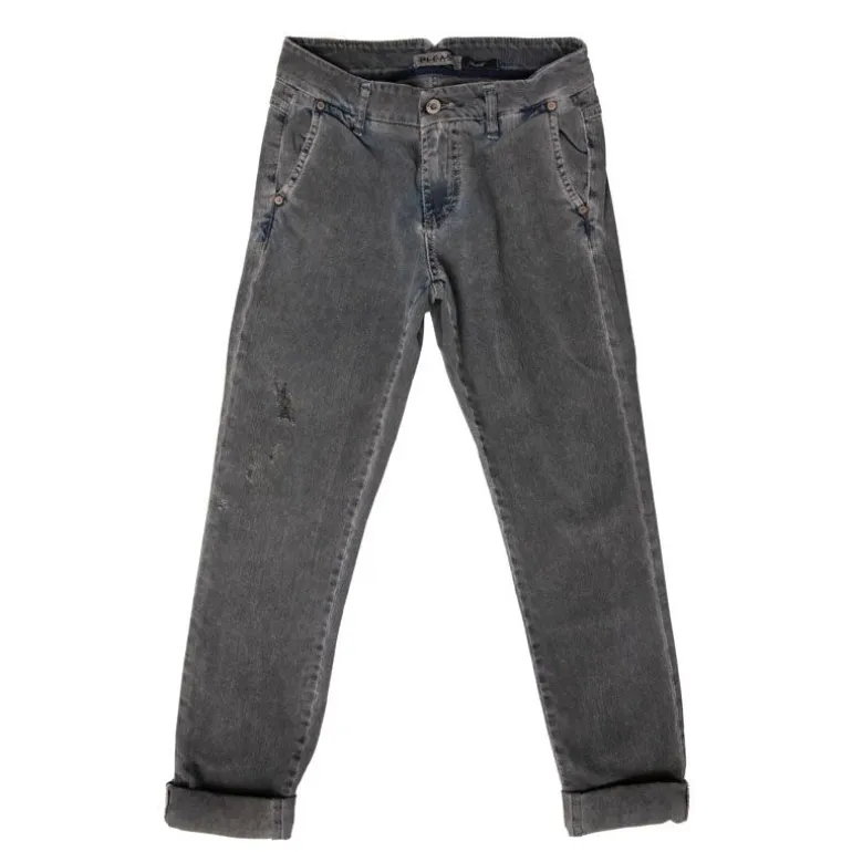 Pantalon gris avec ourlets effet destroy Femme PLEASE