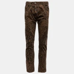 Pantalon imprimé léopard avec boutons Femme PLEASE