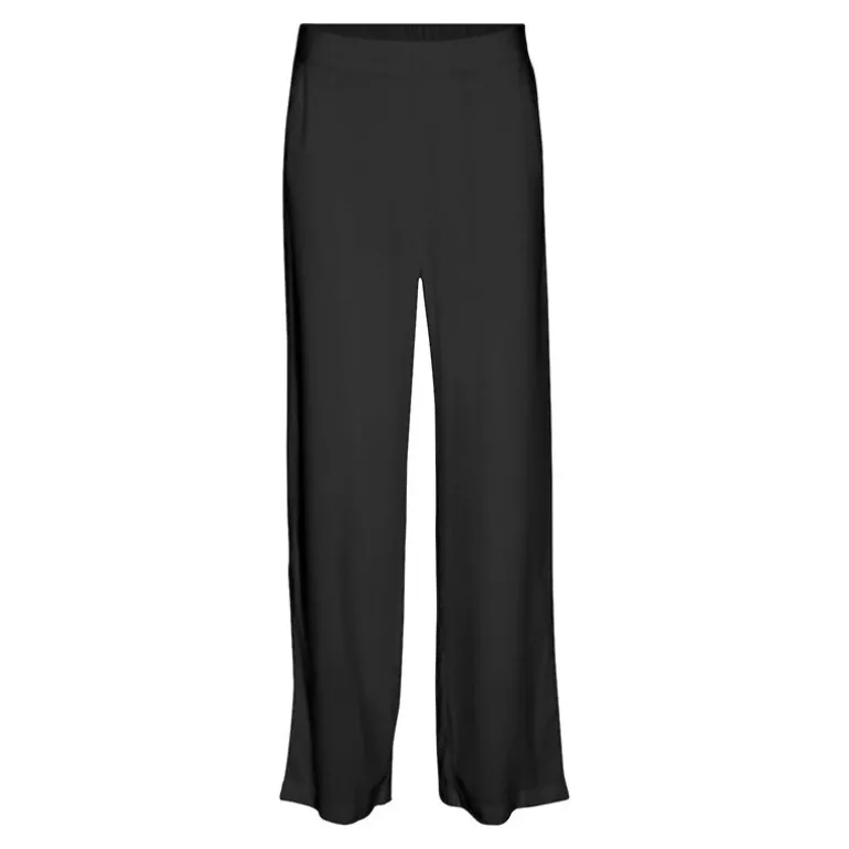 Pantalon large taille haute noir Femme VERO MODA