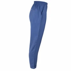 Pantalon élastique fluide avec poches arrières bleu Femme ROSE