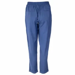 Pantalon élastique fluide avec poches arrières bleu Femme ROSE