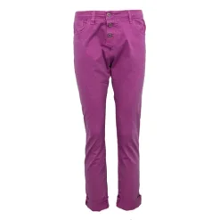 Pantalon magenta slim à revers Femme PLEASE