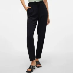 Pantalon noir droit avec cordon de serrage Femme VERO MODA