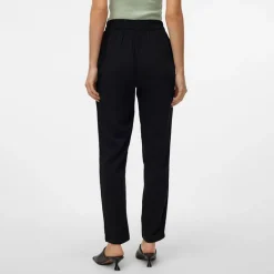 Pantalon noir droit avec cordon de serrage Femme VERO MODA