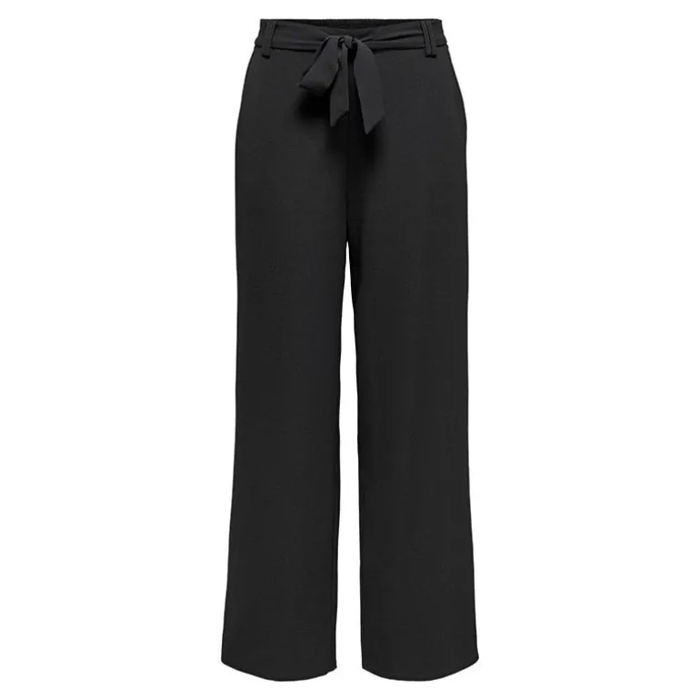 Pantalon palazzo avec ceinture noir Femme ONLY