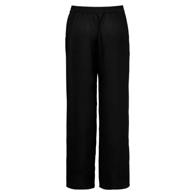 Pantalon palazzo avec ceinture noir Femme ONLY