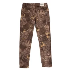 Pantalon petra marron à multiple imprimé cachemire et plantes Femme PLEASE