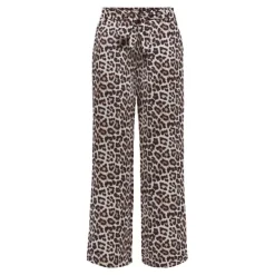Pantalon regular avec imprimé léopard palazzo à nouer Femme ONLY