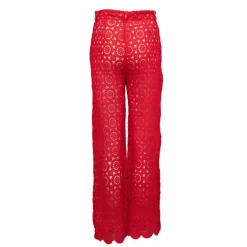 Pantalon rouge pepina brodé regular Femme LA PETITE ETOILE