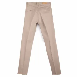 Pantalon slim brodé fantaisie beige Femme HAPPY
