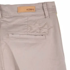 Pantalon slim brodé fantaisie beige Femme HAPPY