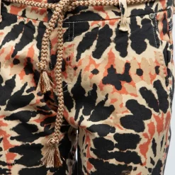 Pantalon taille basse imprimé wwodstock avec ceinture en corde Femme PLEASE
