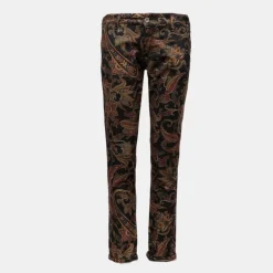 Pantalon taille basse velours imprimé motif cachemire Femme PLEASE
