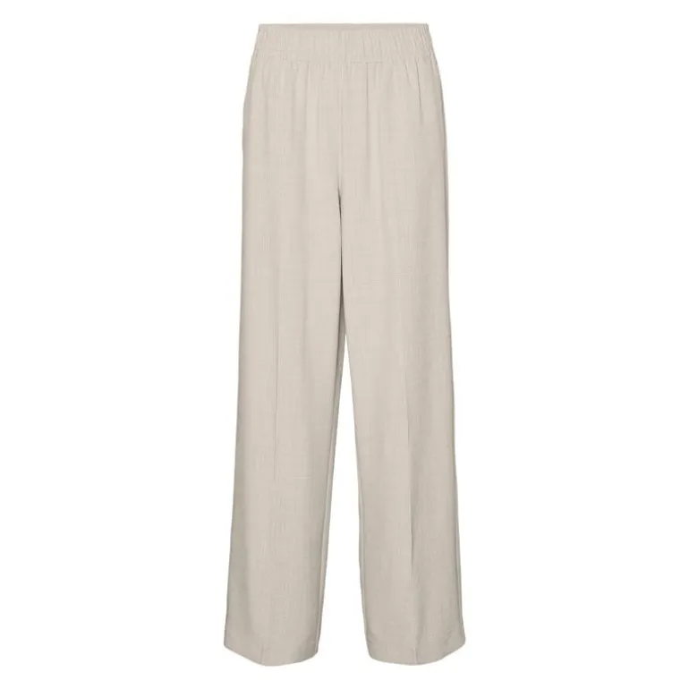 Pantalon taille haute cassidy effet lin Femme VERO MODA