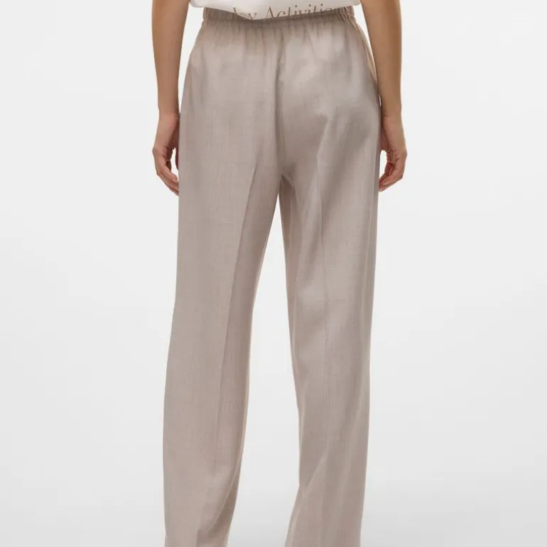 Pantalon taille haute cassidy effet lin Femme VERO MODA