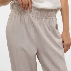 Pantalon taille haute cassidy effet lin Femme VERO MODA