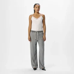 Pantalon toile large gris Femme OBJECT