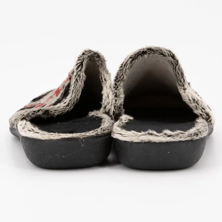 Pantoufles grises effet moutonné drapeau londonien Homme BONADONA