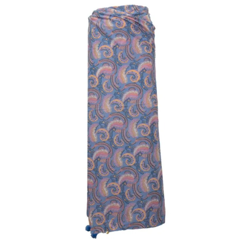Pareo pietra imprimé cachemire bleu Femme ANTIK BATIK