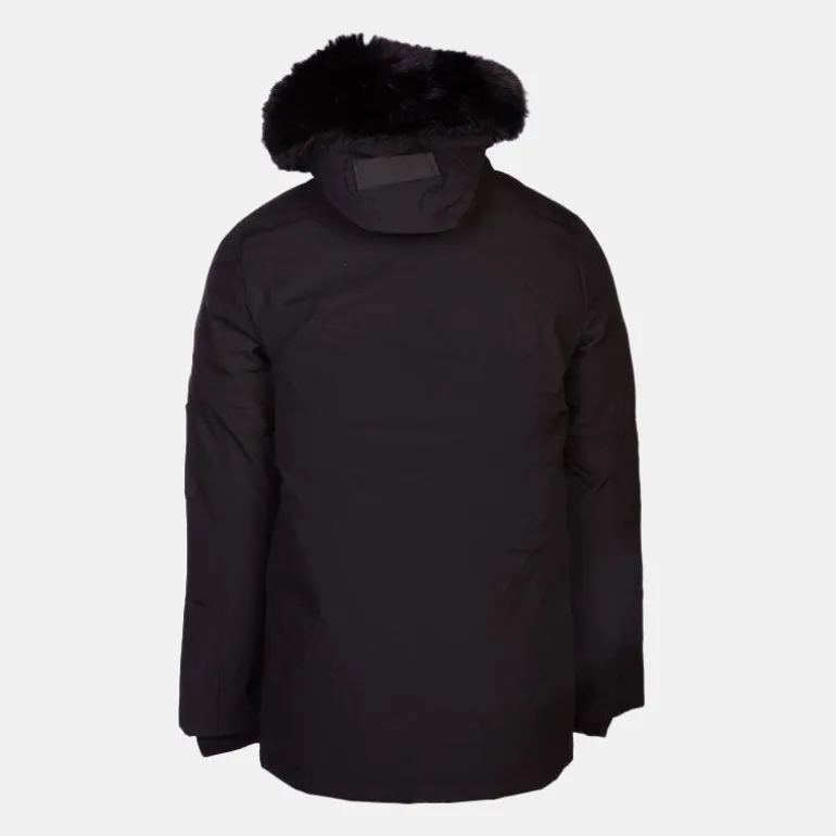 Parka avec capuche fourrée noire curling zippée Homme PARAGOOSE