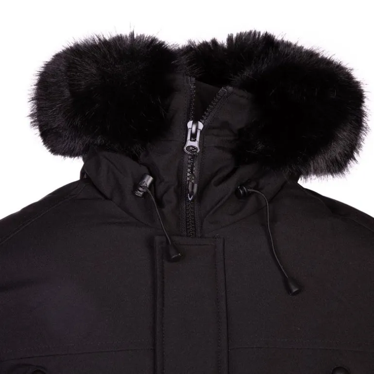 Parka avec capuche fourrée noire curling zippée Homme PARAGOOSE