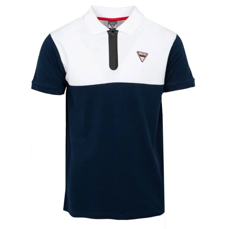 Polo color block col zippé avec logo écusson Homme GEORGES RECH